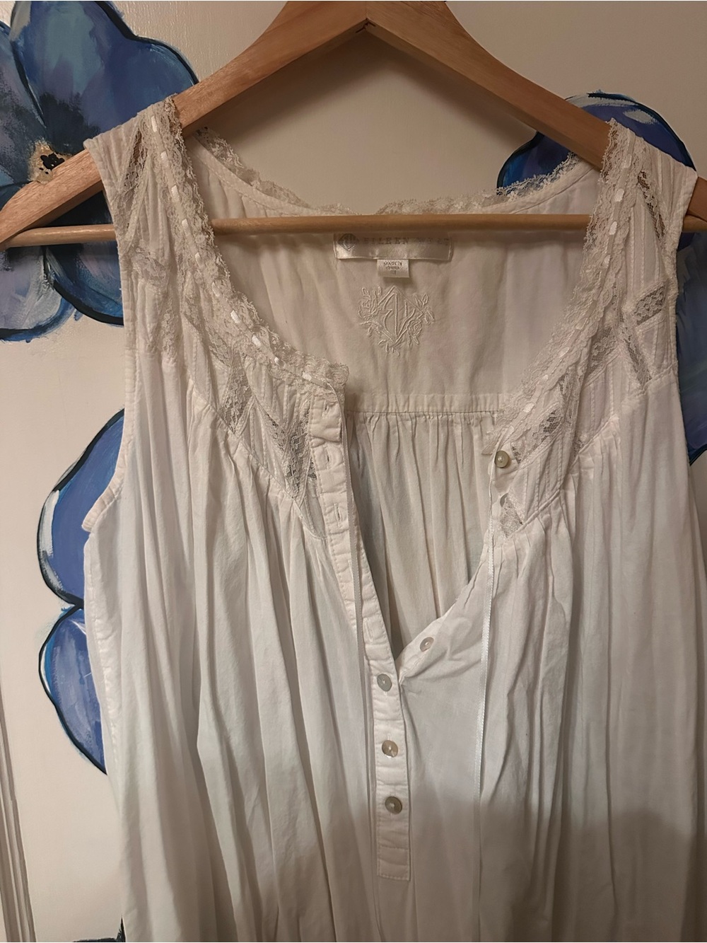 Eileen West Women's Lace-Trim Sleep nightgown - White